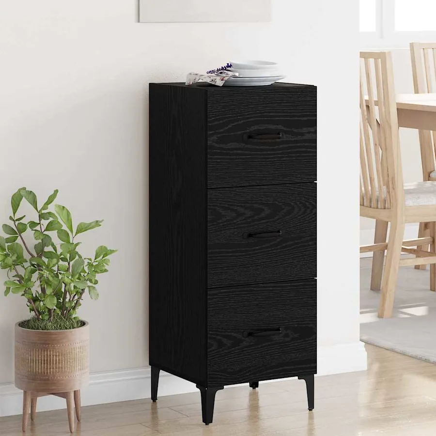 Buffet Chêne noir 34,5 x 34 x 90 cm Bois d'ingénierie
