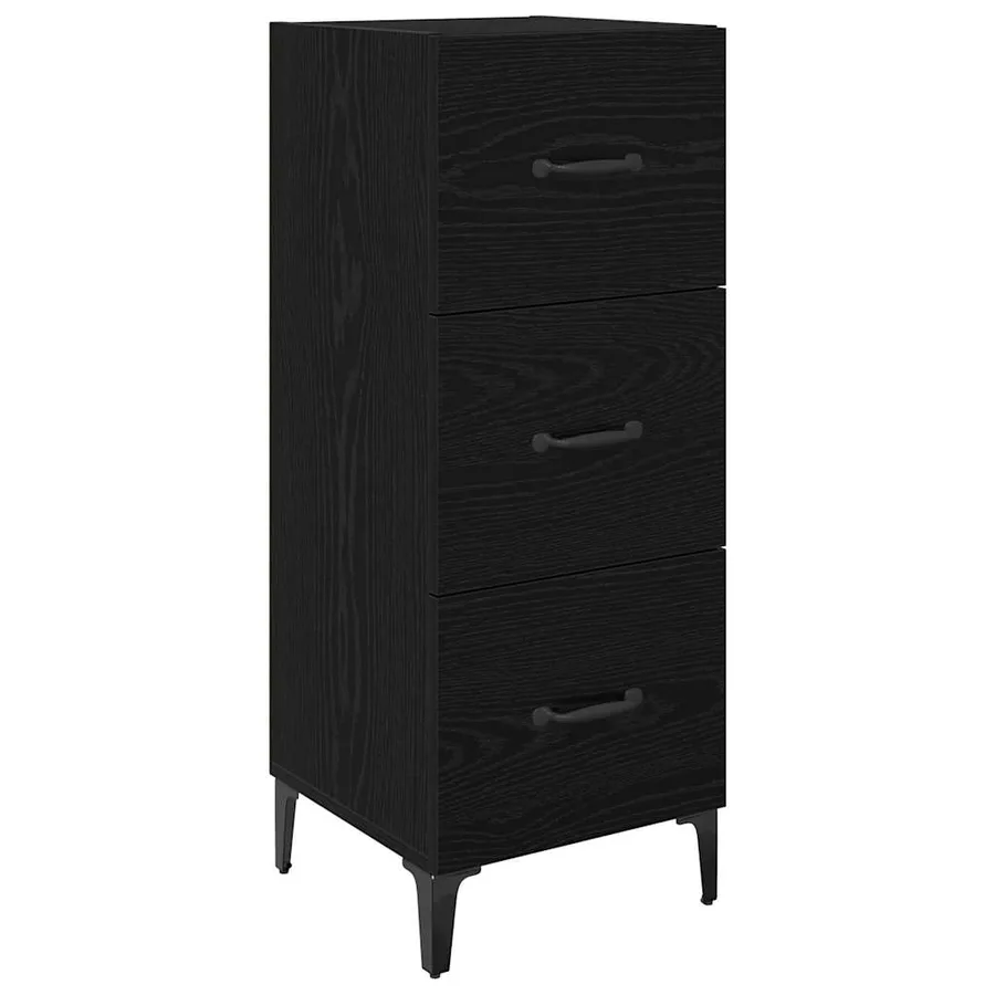 Buffet Chêne noir 34,5 x 34 x 90 cm Bois d'ingénierie - 2