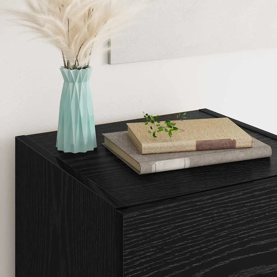 Buffet Chêne noir 34,5 x 34 x 90 cm Bois d'ingénierie - 4