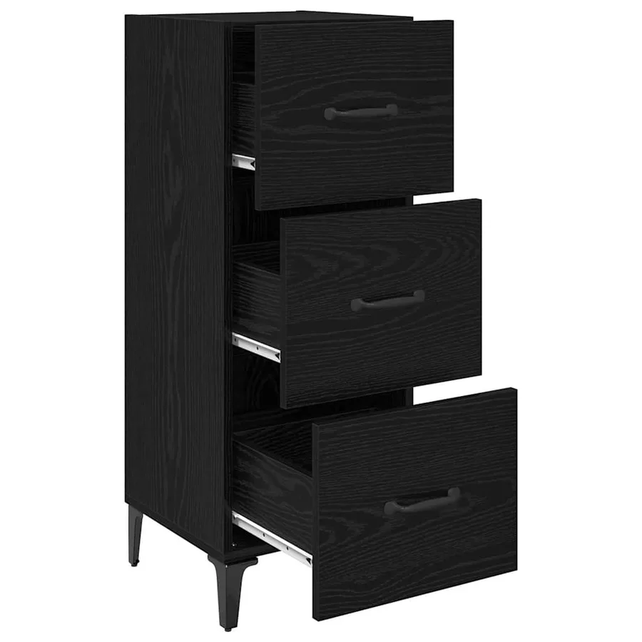 Buffet Chêne noir 34,5 x 34 x 90 cm Bois d'ingénierie - 5