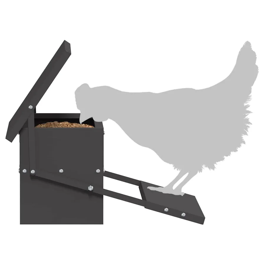 Nourrisseur à pédale pour poules Noir 48,5 x 39,5 x 19 cm - 11