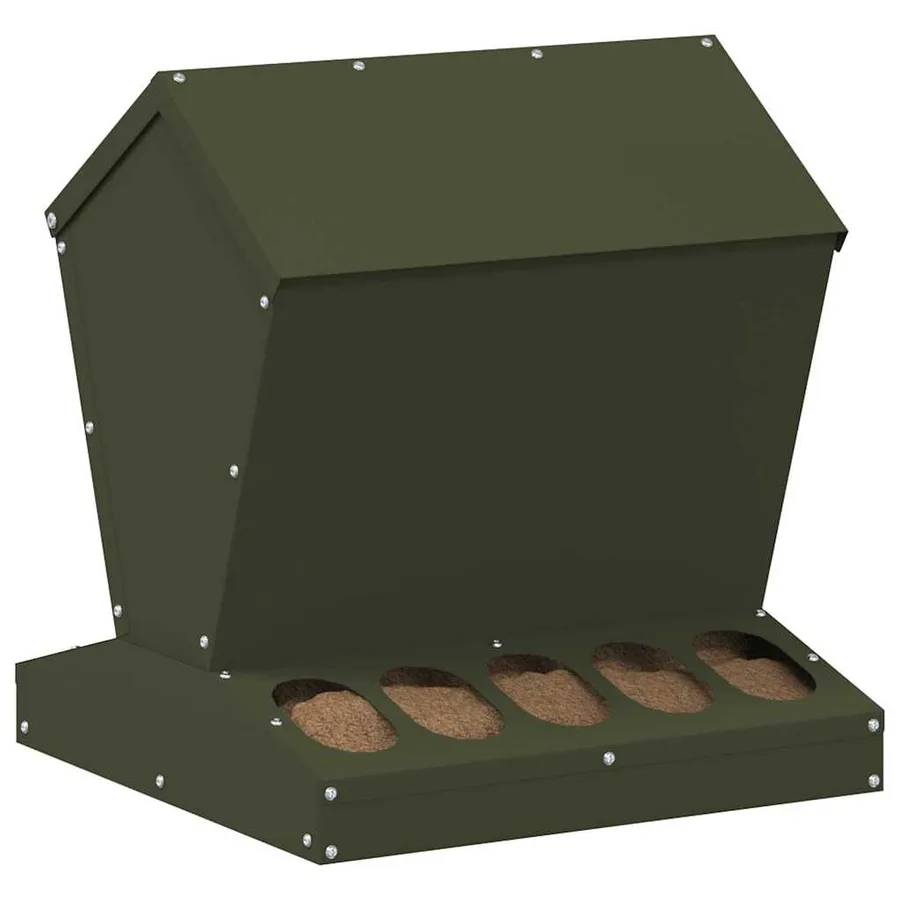 Mangeoire pour poules Vert olive 40 x 40 x 45 cm - 3