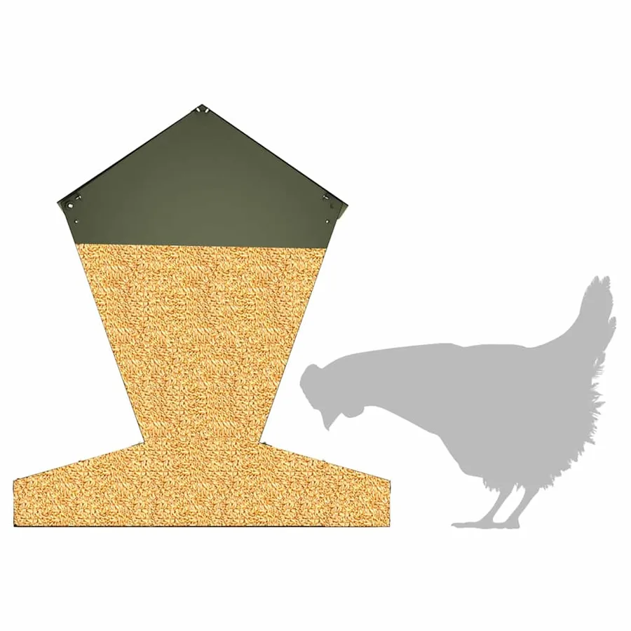 Mangeoire pour poules Vert olive 40 x 40 x 45 cm - 9