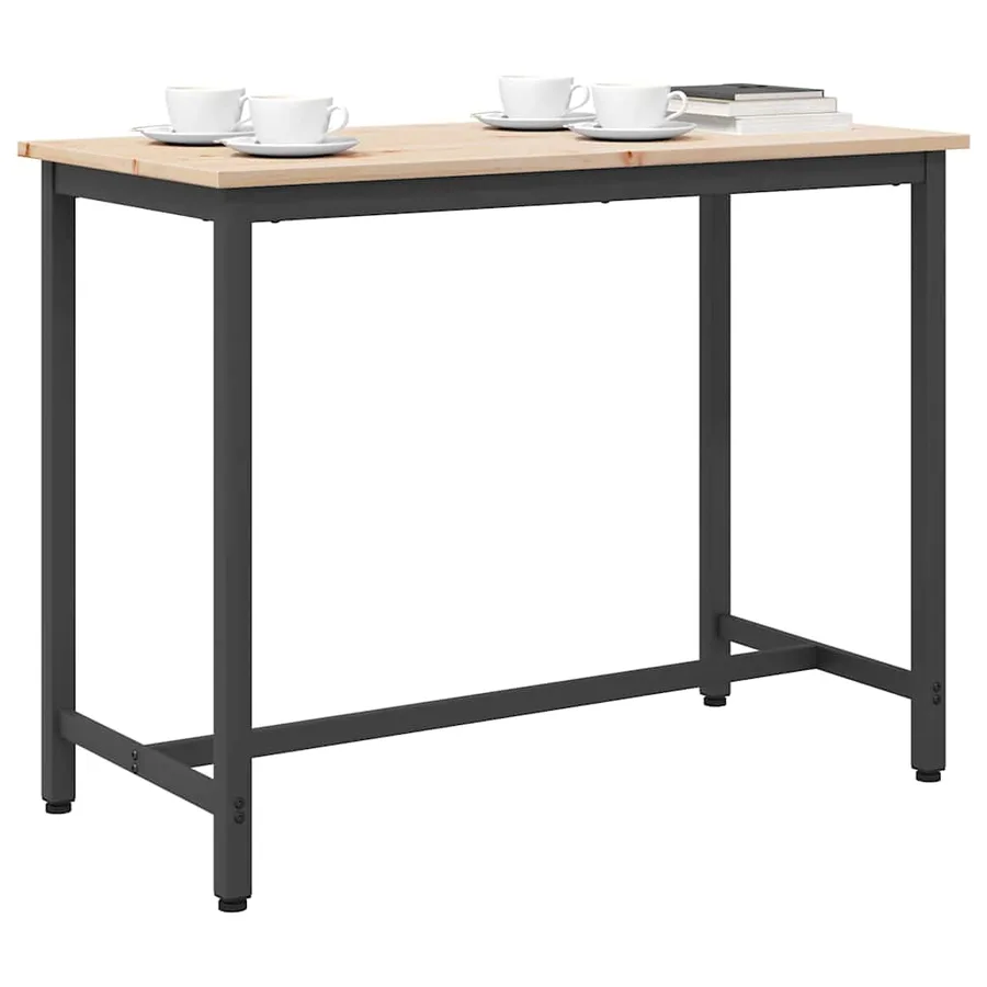 table Naturel 100 x 50 x 77 cm Bois d'ingénierie et acier - 3
