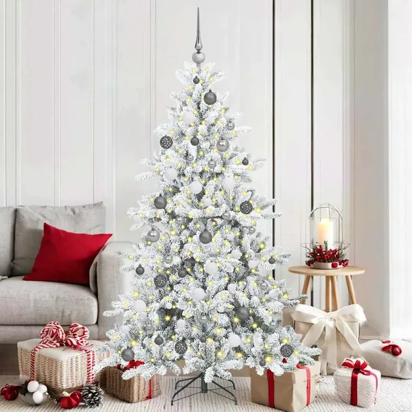 Sapin de Noël Artificiel à Branches Articulées Blanc 180 cm