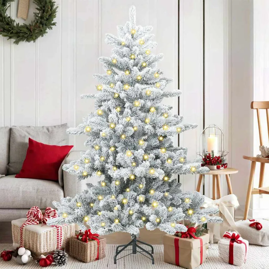 Sapin de Noël Artificiel à Branches Articulées Blanc 150 cm
