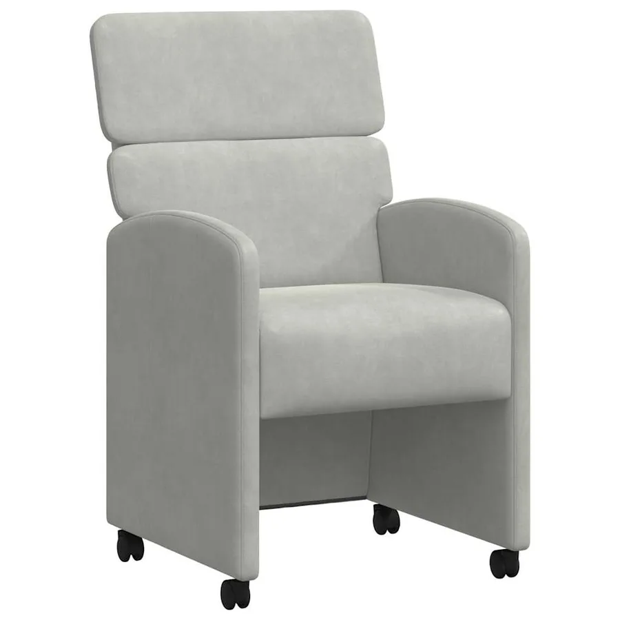 Chaises de Salle à Manger avec Roues 2 pcs Gris clair Velours - 2