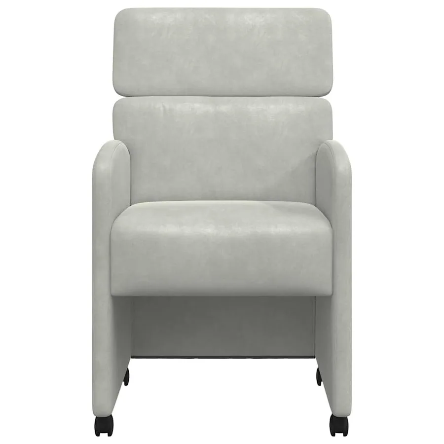 Chaises de Salle à Manger avec Roues 2 pcs Gris clair Velours - 4