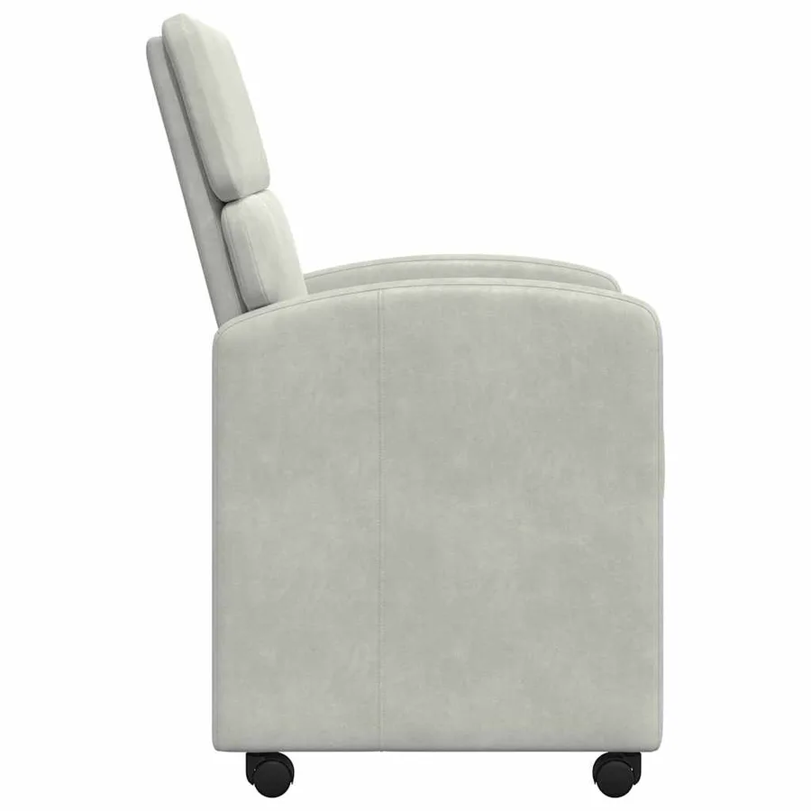 Chaises de Salle à Manger avec Roues 2 pcs Gris clair Velours - 5