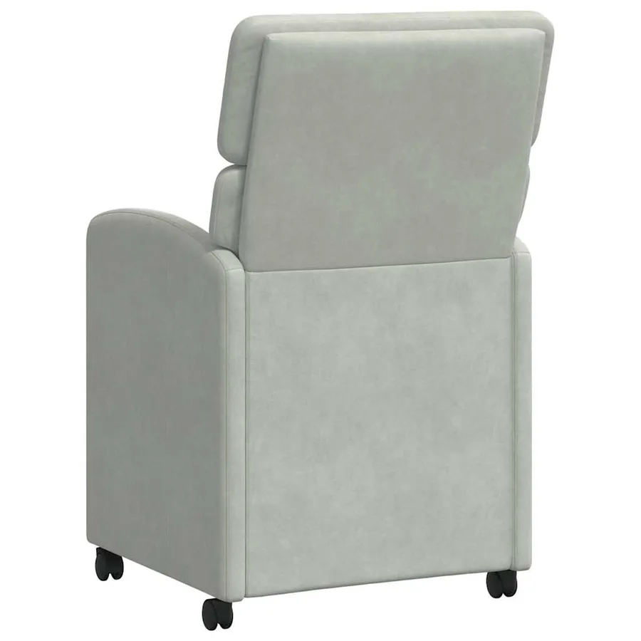 Chaises de Salle à Manger avec Roues 2 pcs Gris clair Velours - 6