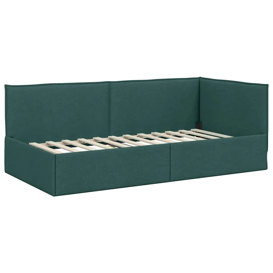 Cadre de lit d'angle avec matelas 2 pcs Vert Velours - 6