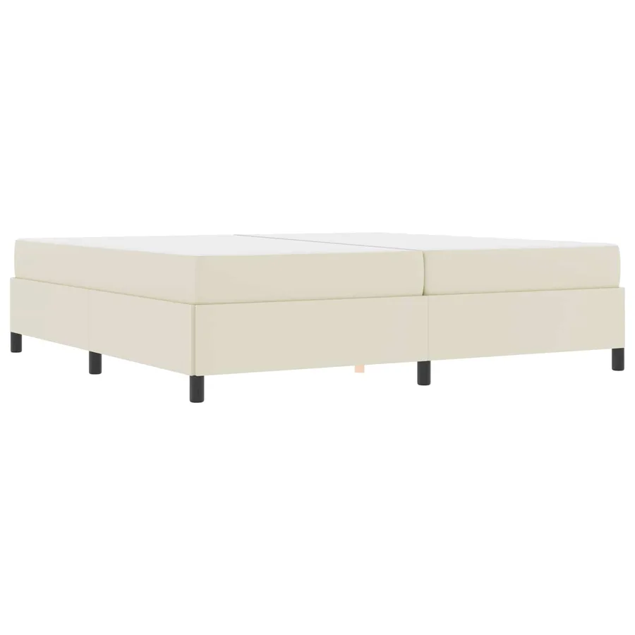 Cadre de lit avec matelas Crème 200 x 200 cm tissu - 2