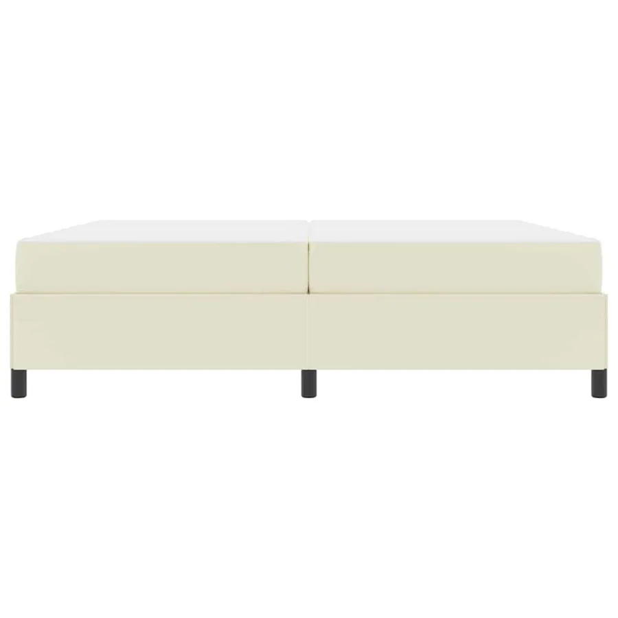 Cadre de lit avec matelas Crème 200 x 200 cm tissu - 5