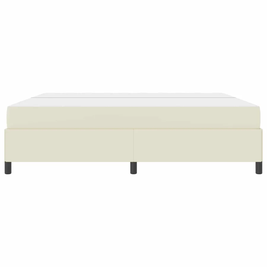 Cadre de lit avec matelas Crème 200 x 200 cm tissu - 6