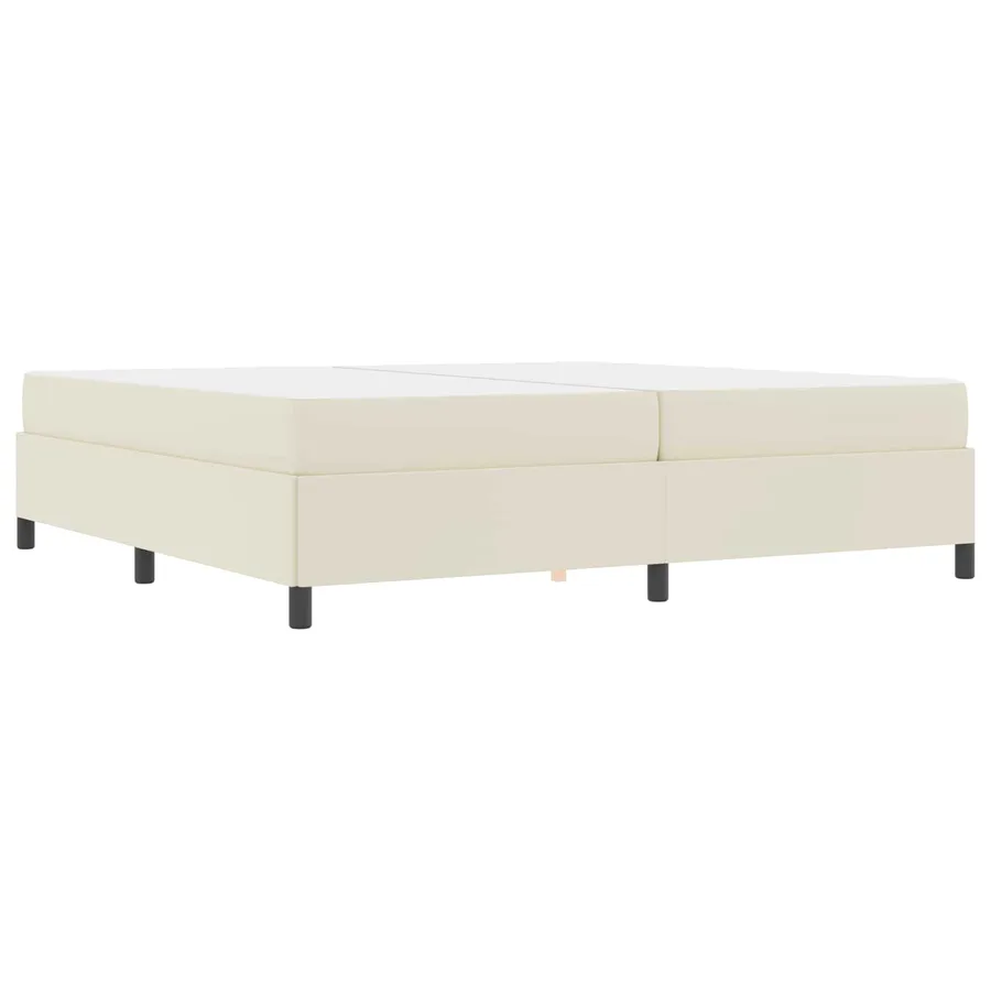 Cadre de lit avec matelas Crème 200 x 200 cm tissu - 7