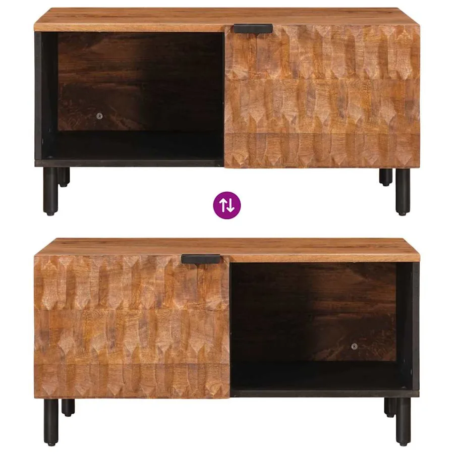 Table basse Marron 80 x 50 x 40 cm Bois de mangue massif - 10