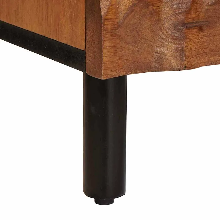 Cabinet de chevet Marron 40 x 33 x 46 cm Bois de mangue massif - 8