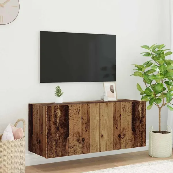 Meuble TV mural Bois Ancien 100 x 35 x 41 cm Bois d'ingénierie