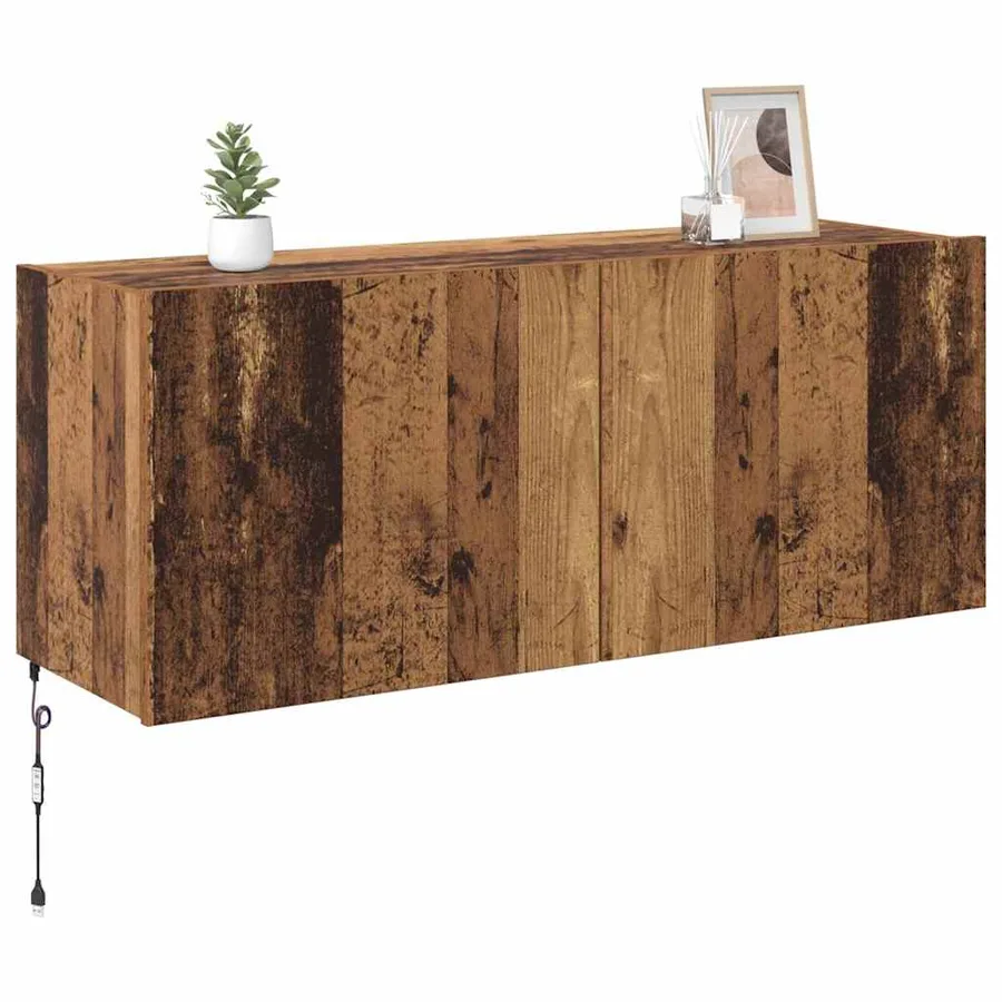 Meuble TV mural Bois Ancien 100 x 35 x 41 cm Bois d'ingénierie - 3