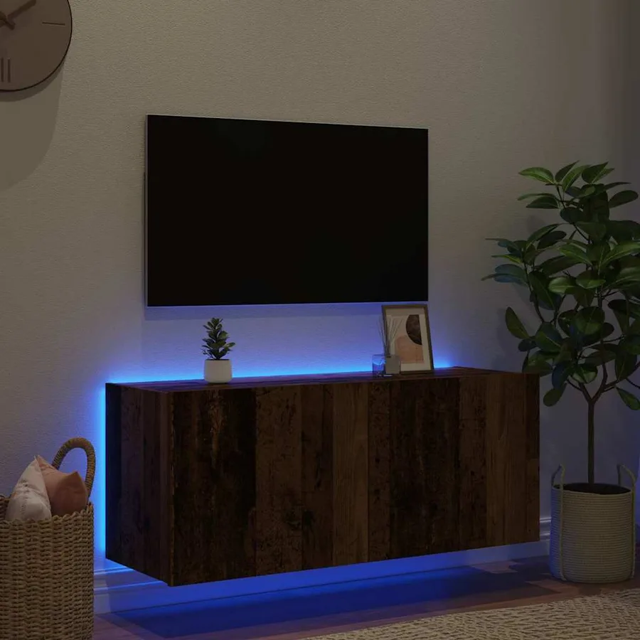 Meuble TV mural Bois Ancien 100 x 35 x 41 cm Bois d'ingénierie - 5