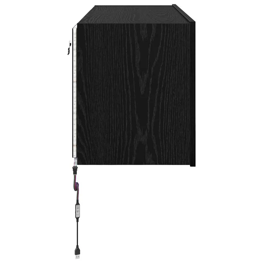 Meuble TV mural Chêne noir 100 x 35 x 41 cm Bois d'ingénierie - 8