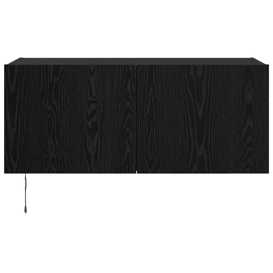 Meuble TV mural Chêne noir 100 x 35 x 41 cm Bois d'ingénierie - 9