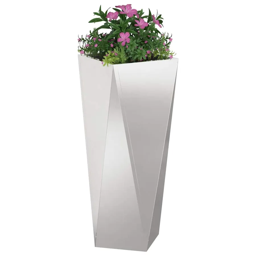 Jardinière 2 pc Argent 30 x 30 x 75 cm Acier inoxydable - 3