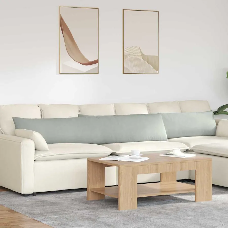 Coussins de canapé 2 pcs Gris clair 200 x 40 cm