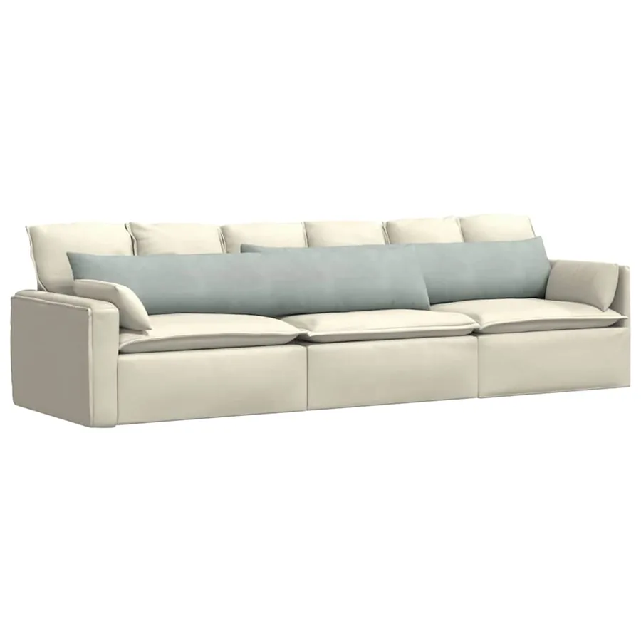 Coussins de canapé 2 pcs Gris clair 200 x 40 cm - 3