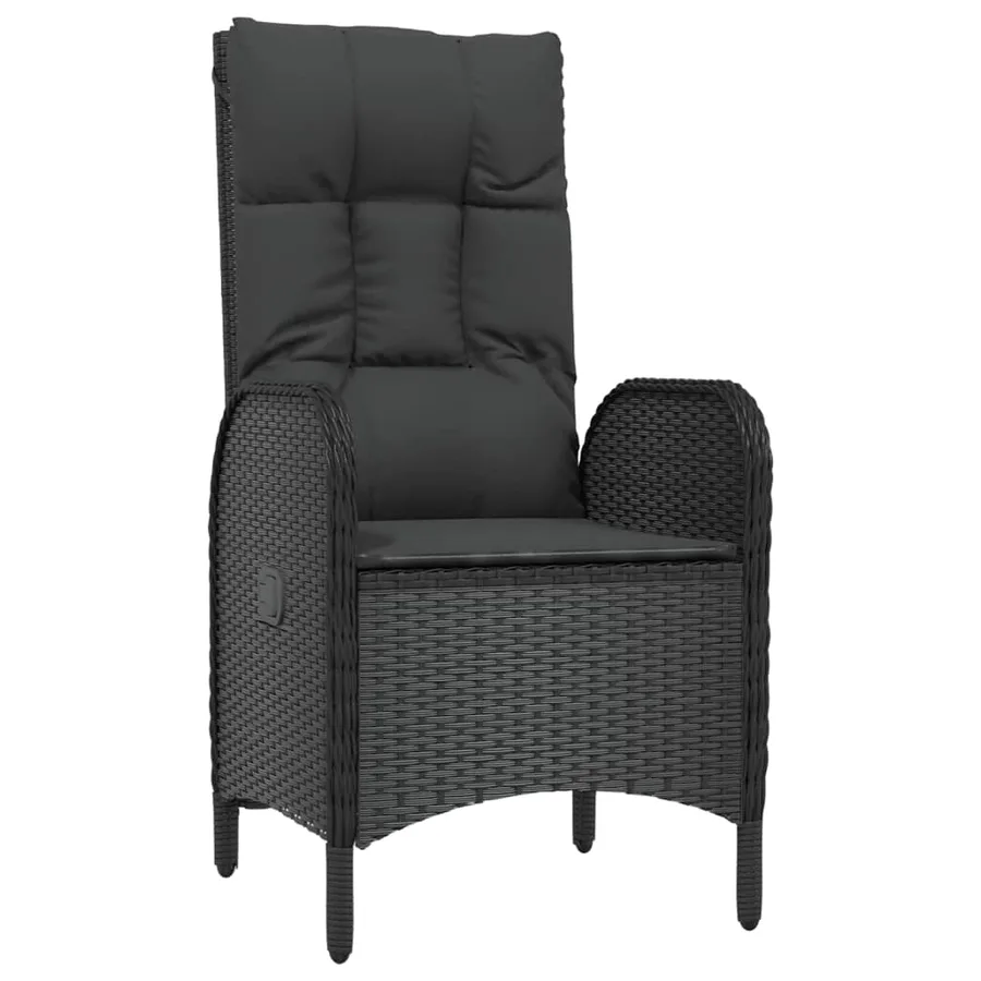 Ensemble à manger de jardin avec coussins 3 pcs Noir - 5