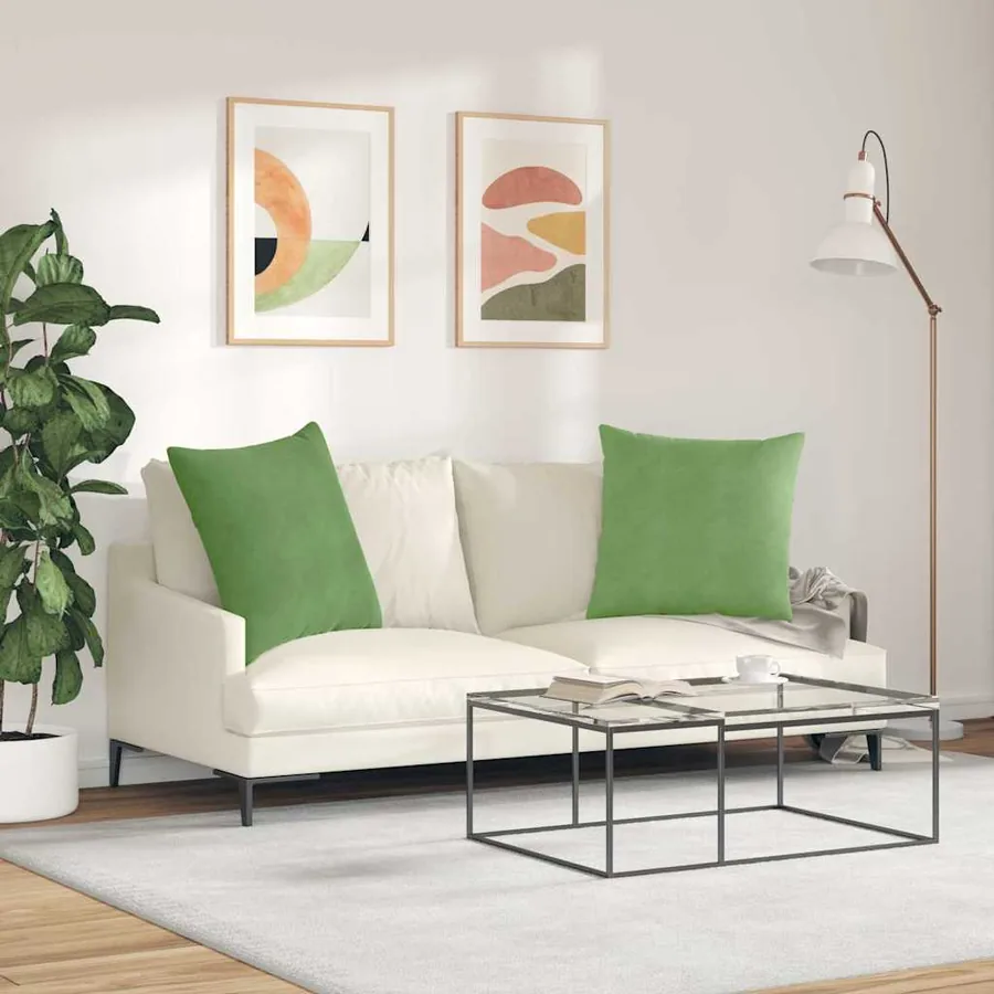 Coussins de canapé 2 pcs Vert clair 60 x 60 cm - 4