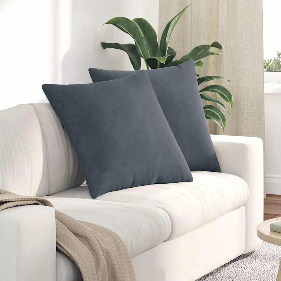 Coussins de canapé 2 pcs Gris foncé 60 x 60 cm