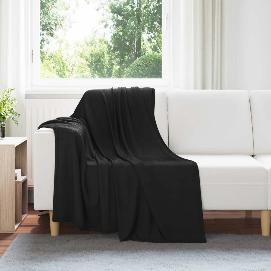 Couvertures à jeter 24 pcs Noir 170 x 130 cm Toison