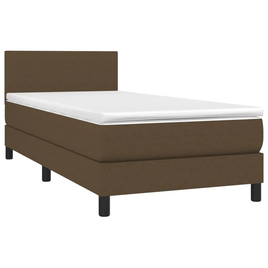 Sommier à lattes de lit avec matelas Marron foncé 100x200 cm - 3