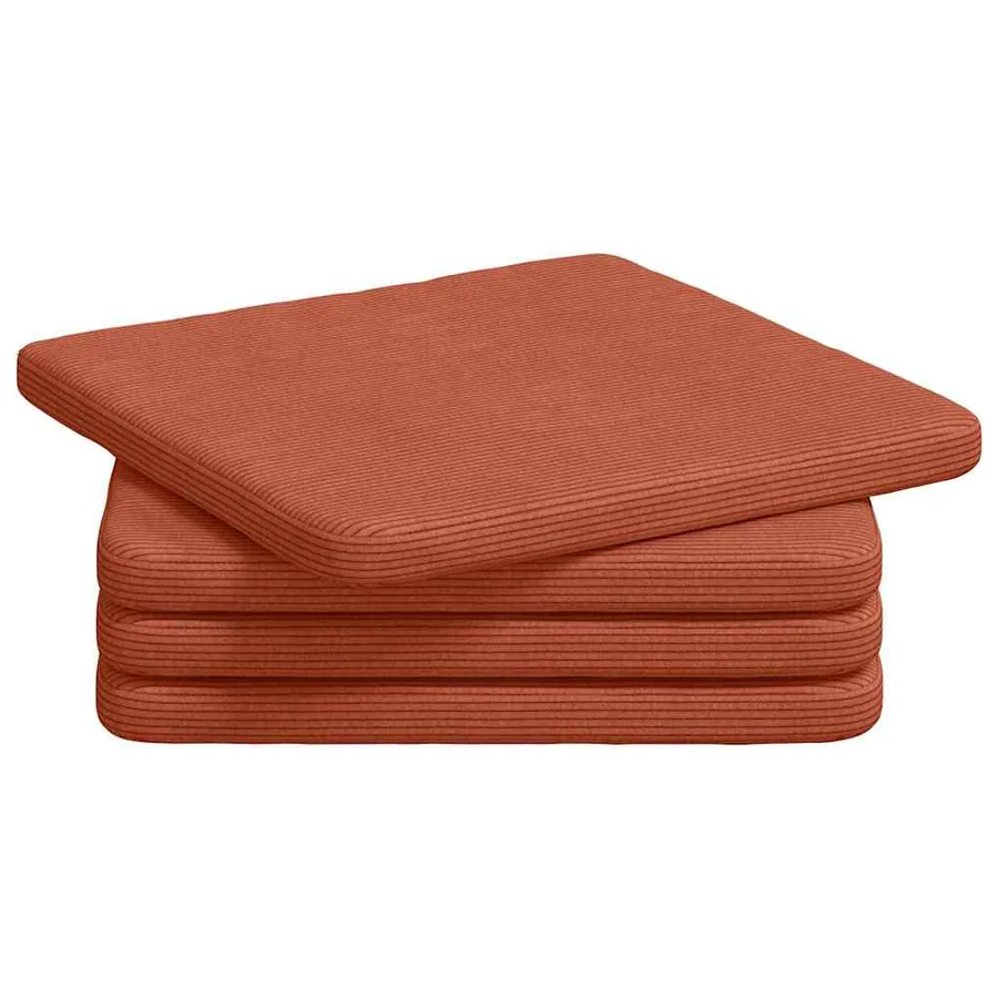 Coussins de siège 4 pcs Rouge orange 40 x 40 x 3 cm - 2