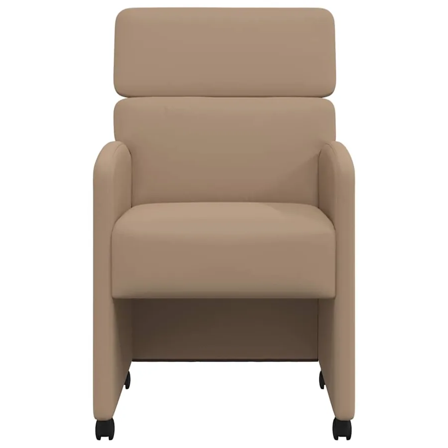 Chaises de Salle à Manger avec Roues 2 pcs Cappuccino - 4