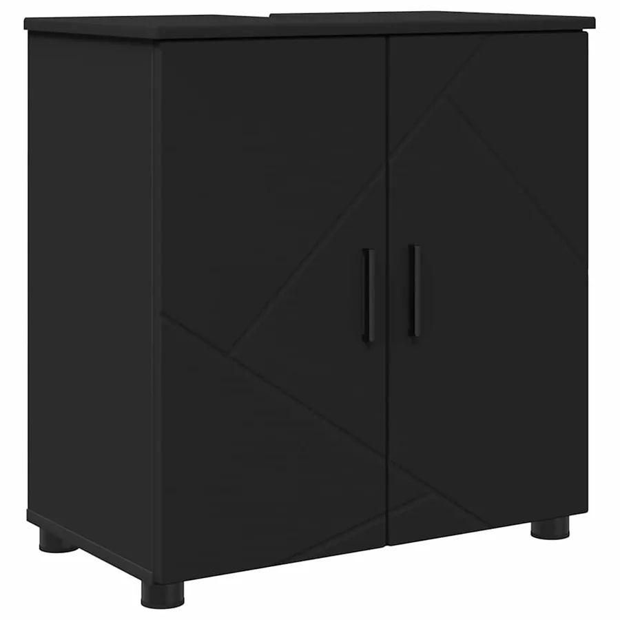 Ensemble de mobilier de salle de bain avec tiroir 4 pcs Noir - 5