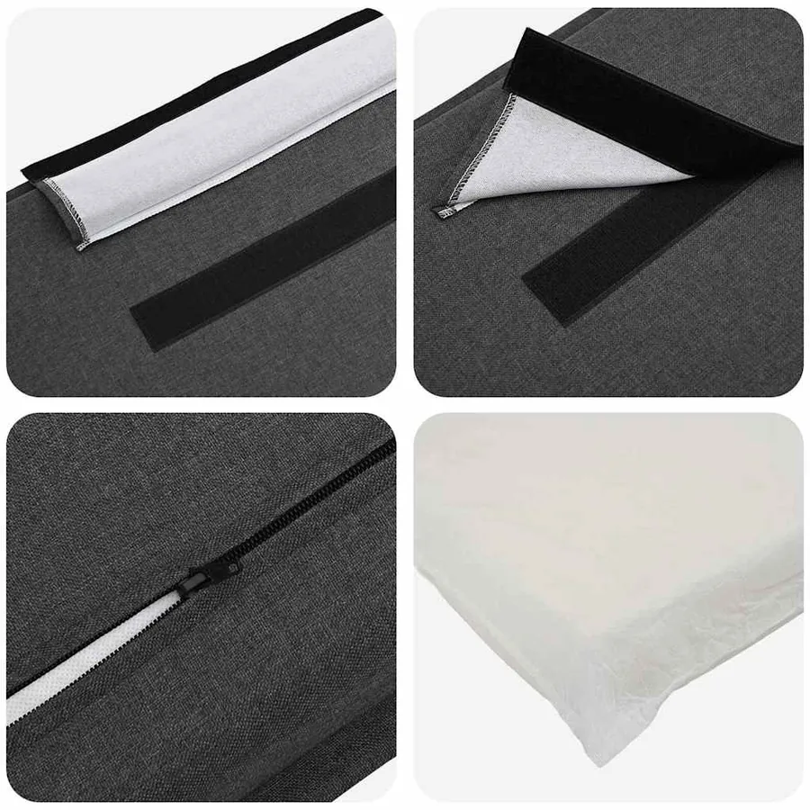 Tête de lit capitonnée Gris Naturel et Foncé 80 cm Pin massif - 7