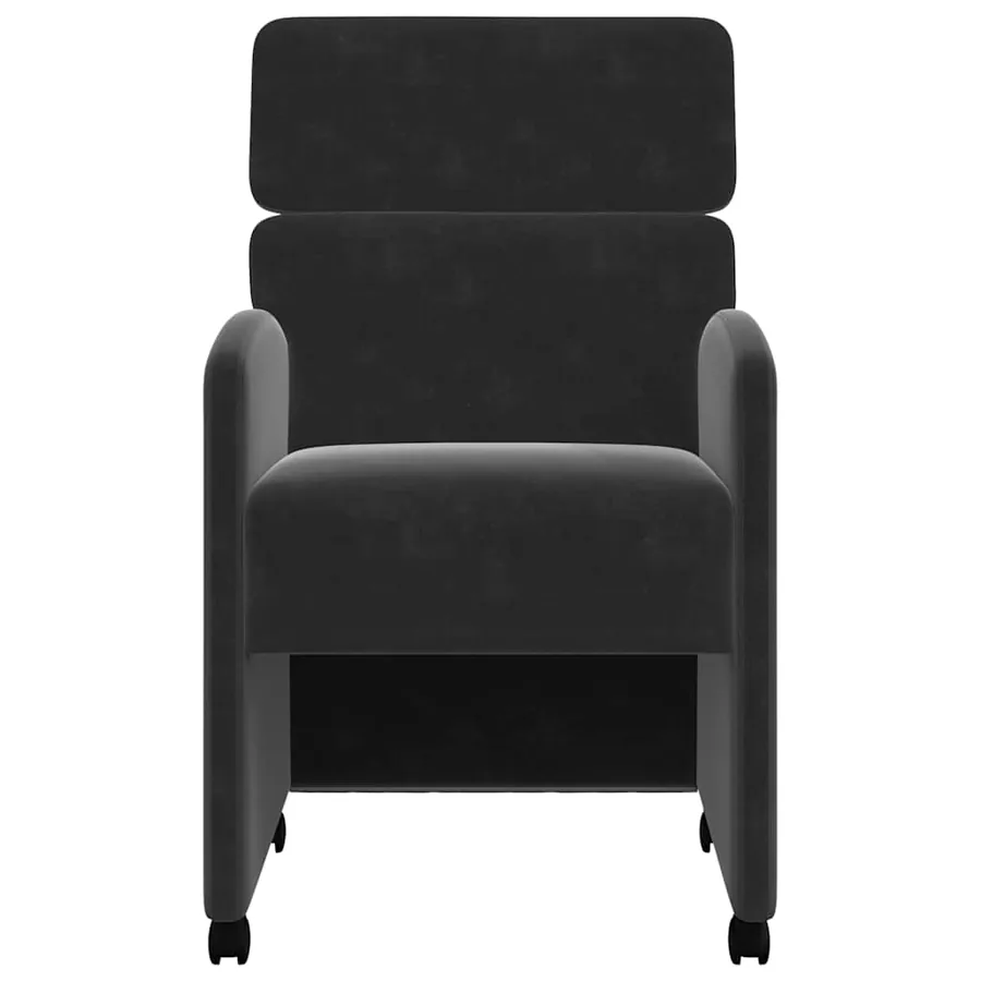 Chaises de Salle à Manger avec Roues 2 pcs Noir 58 x 65 x 98 cm - 4