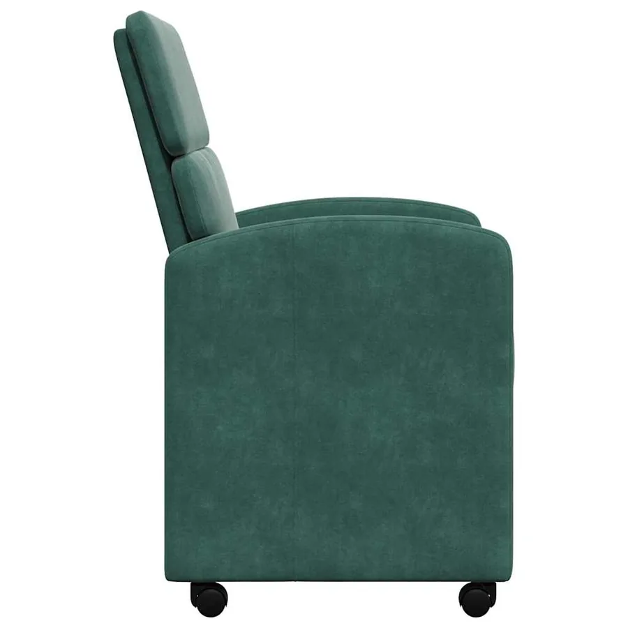 Chaises de Salle à Manger avec Roues 2 pcs Vert foncé Velours - 5