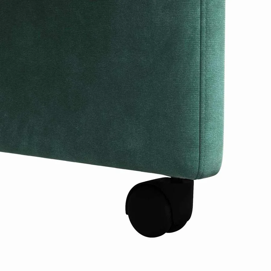 Chaises de Salle à Manger avec Roues 2 pcs Vert foncé Velours - 9