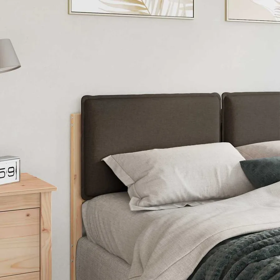 Tête de lit capitonnée Gris Naturel et Clair 120 cm Pin massif - 3
