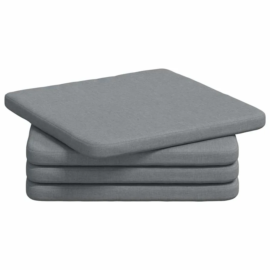 Coussins de siège 4 pcs Gris clair 40 x 40 x 3 cm tissu - 2