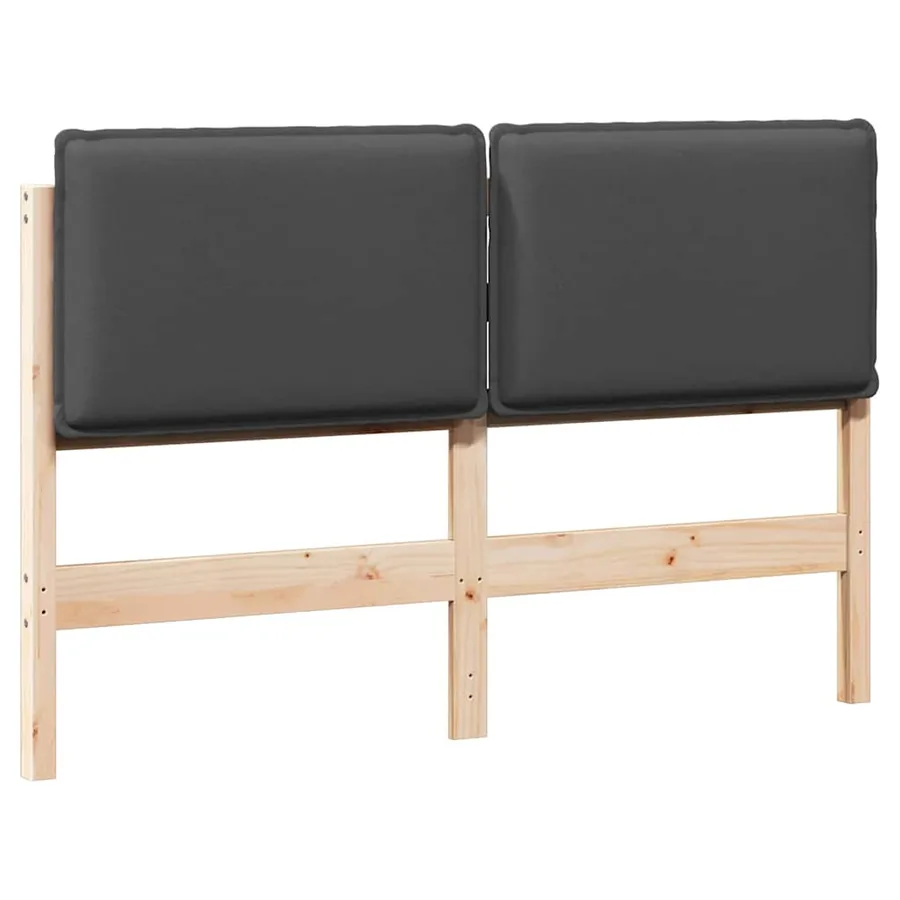 Tête de lit capitonnée Gris Naturel et Foncé 120 cm Pin massif - 2