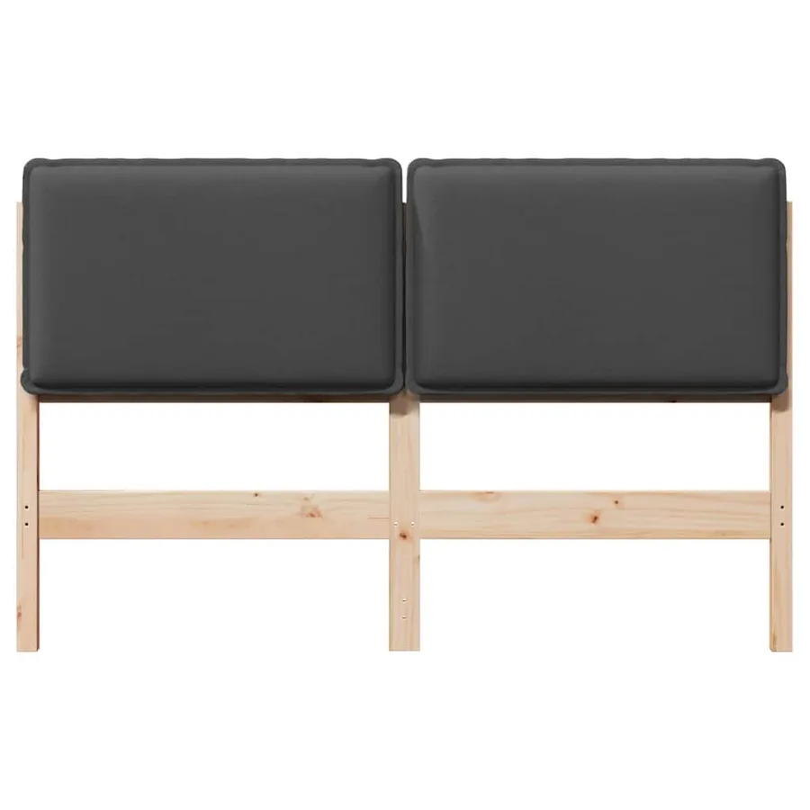 Tête de lit capitonnée Gris Naturel et Foncé 120 cm Pin massif - 4