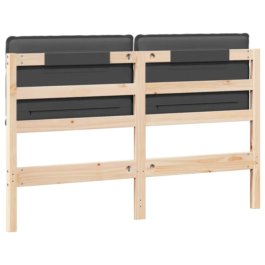 Tête de lit capitonnée Gris Naturel et Foncé 120 cm Pin massif - 6
