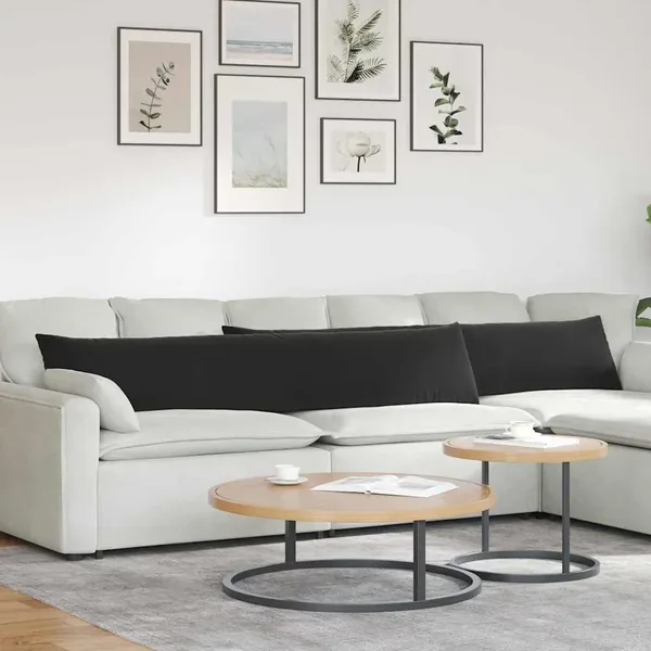 Coussins de canapé 2 pcs Noir 200 x 40 cm