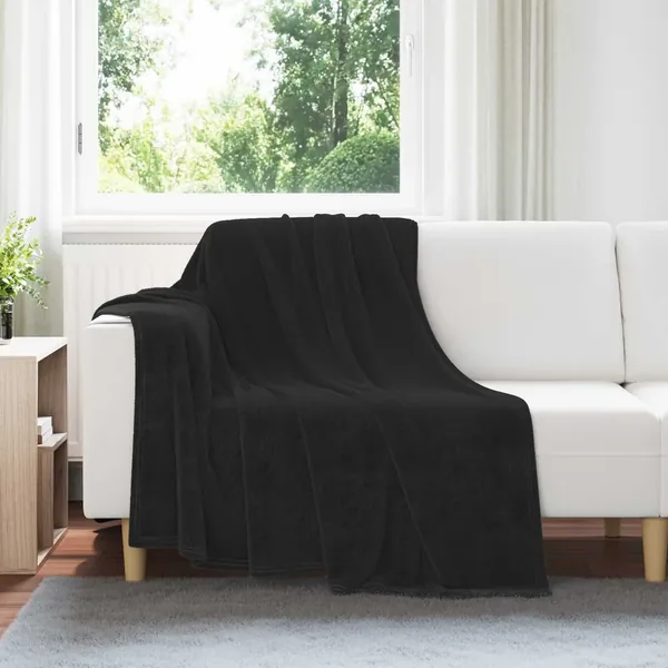 Couvertures à jeter 6 pcs Noir 150 x 200 cm Toison