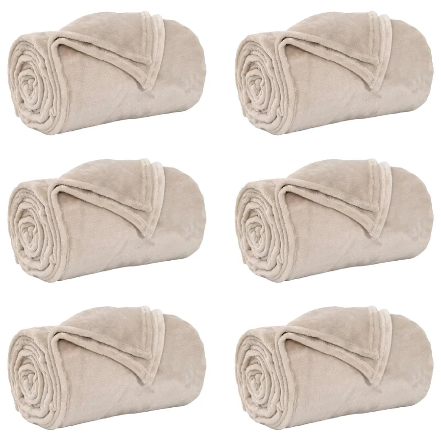 Couvertures à jeter 6 pcs Beige 130 x 150 cm Toison - 2