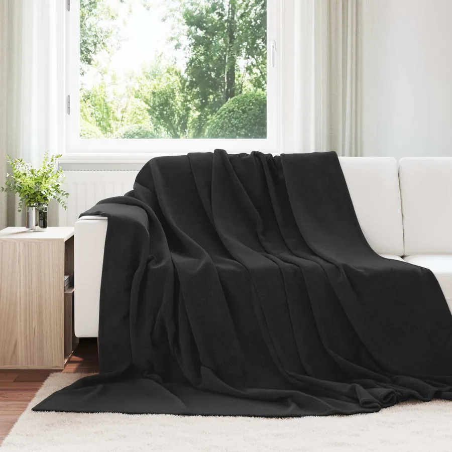 Couvertures à jeter 6 pcs Noir 240 x 270 cm Toison